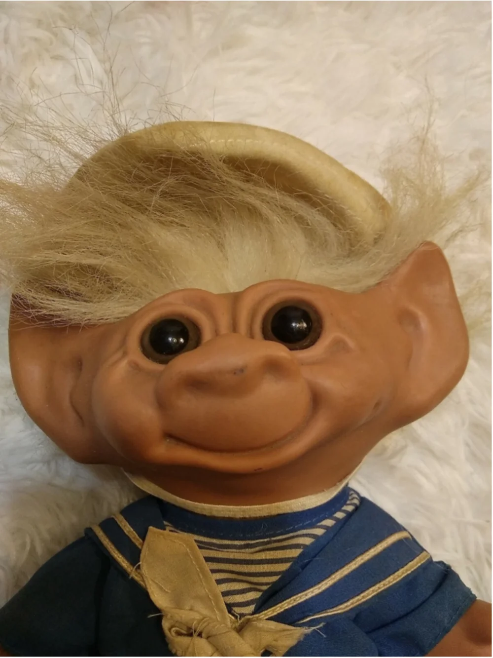 Vintage Troll Doll Sailor Outfit Blue White Hat 8